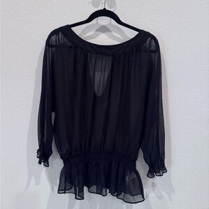 Banana Republic Factory Black Sheer Blouse
